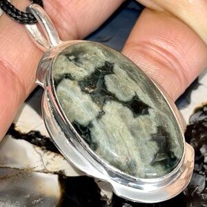 Orbicular Ocean Jasper Pendant 2 1/4”